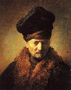 REMBRANDT Harmenszoon van Rijn Bust of an Old Man in a Fur Cap fj China oil painting reproduction
